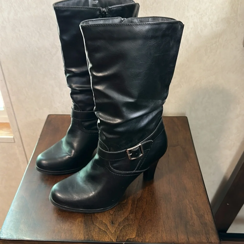 Black 3.5 inch boots Arizona Jeans size 10 - Picture 7 of 7